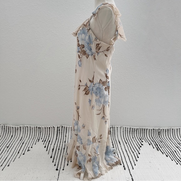 Vintage Dress Floral Midi Y2K White Ruffle - Picture 3 of 7